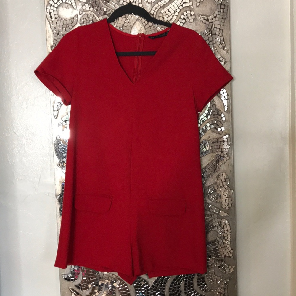 ZARA Red Romper | Medium